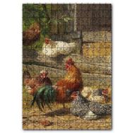 Cakapuzzle Kümeste Tavuklar ve Horoz Görseli Mdf 255 Parça Puzzle