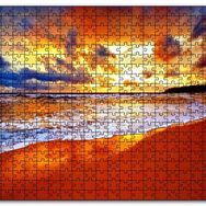 Cakapuzzle Kumsal Bulutlar ve Kızıl Günbatımı Mdf 120 Parça Puzzle