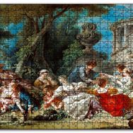 Cakapuzzle Kuş Kafesleri ve Kadınlar Yağlıboya Çizim Mdf 120 Parça Puzzle