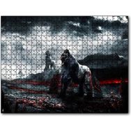 Cakapuzzle Lavlar ve Goril Savaşçılar Illüstrasyon Mdf 255 Parça Puzzle