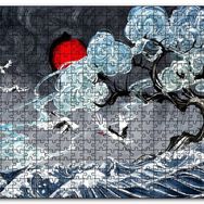 Cakapuzzle Leylekler Dalgalı Deniz Ağaç ve Güneş Yağlıboya Mdf 500 Parça Puzzle