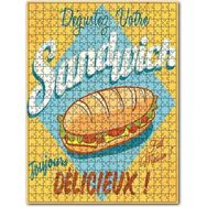 Cakapuzzle Lezzetli Sandviç Satma Afişi Görseli Ahşap 1000 Parça Puzzle