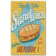 Cakapuzzle Lezzetli Sandviç Satma Afişi Görseli Ahşap 500 Parça Puzzle