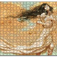 Cakapuzzle Lir Çalan Mistik Kız ve Kuşlar Mdf 500 Parça Puzzle