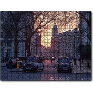 Cakapuzzle Londrada Günbatımında Binalar ve Taksiler Mdf 120 Parça Puzzle