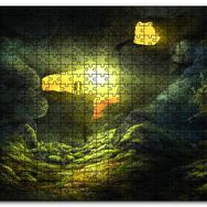 Cakapuzzle Mağara Işık İnsan Figürü Ahşap 255 Parça Puzzle