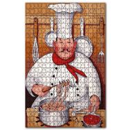 Cakapuzzle Makarna Yapan Aşçı Görseli Ahşap 255 Parça Puzzle