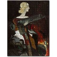 Cakapuzzle Makineli Tüfekli Kadın Yağlıboya Ahşap 500 Parça Puzzle