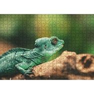 Cakapuzzle Mango Kökü Üzerindeki Yeşil Kertenkele 120 Parça Ahşap Puzzle