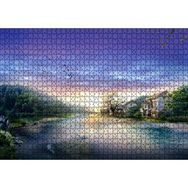 Cakapuzzle Manzara Resmi Nehir Ev Orman 120 Parça Ahşap Puzzle