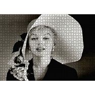 Cakapuzzle Marilyn Monroe Güllü Beyaz Şapkası Gülümsemesi Mdf 1000 Parça Puzzle