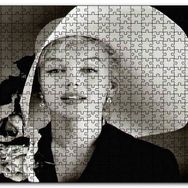 Cakapuzzle Marilyn Monroe Güllü Beyaz Şapkası Gülümsemesi Mdf 120 Parça Puzzle