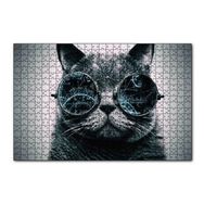 Cakapuzzle Matematik İşlemli Gözlüklü Kedi 120 Parça Ahşap Puzzle