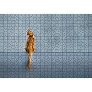 Cakapuzzle Mavi Duvar Önündeki Sarı Kedi Mdf 500 Parça Puzzle