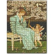 Cakapuzzle Mavi Elbiseli Kadın ve Eros Ahşap 255 Parça Puzzle