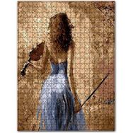 Cakapuzzle Mavi Elbiseli Kemancı Kadın 120 Parça Puzzle
