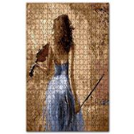 Cakapuzzle Mavi Elbiseli Kemancı Kadın Ahşap 1000 Parça Puzzle
