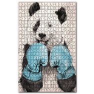 Cakapuzzle Mavi Eldivenli Ahşap Zeminde Boksör Ayı Ahşap 255 Parça Puzzle