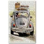 Cakapuzzle Mavi Vosvos ve Tavanında Valizler Suluboya Ahşap 1000 Parça Puzzle
