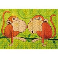 Cakapuzzle Maymunlar Aşk Öpücüğü 120 Parça Ahşap Puzzle