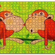 Cakapuzzle Maymunlar Aşk Öpücüğü Ahşap 500 Parça Puzzle