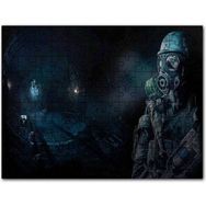 Cakapuzzle Metro Exodus Gaz Maskeli Adam Karanlık Arkaplan Mdf 1000 Parça Puzzle