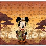 Cakapuzzle Mickey Mouse Çizgi Film Safari Gün Batımı Mdf 255 Parça Puzzle