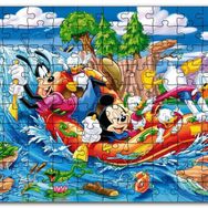 Cakapuzzle Mickey Mouse Donald Duck ve Nehirde Yelkenli Mdf 500 Parça Puzzle