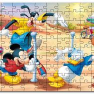 Cakapuzzle Mickey Mouse Goofy Donald Duck Plaj Voleybolu Mdf 120 Parça Puzzle