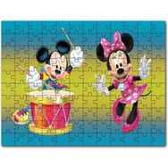 Cakapuzzle Mickey Mouse ve Davullu Minnie Mouse Mdf 120 Parça Puzzle