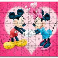 Cakapuzzle Mickey ve Minnie Mouse Aşk Çifti Kırmızı Kalpli Mdf 255 Parça Puzzle