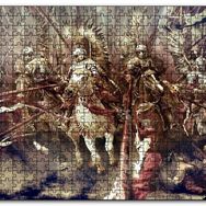 Cakapuzzle Mızraklı Zırhlı Süvariler Cephede Yağlıboya Mdf 1000 Parça Puzzle