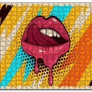 Cakapuzzle Modern Sanat Boyama Kadın Dudakları Mdf 1000 Parça Puzzle