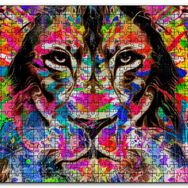 Cakapuzzle Modern Sanat Rekli Boyama Aslan Figür Mdf 500 Parça Puzzle