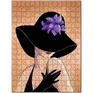 Cakapuzzle Mor Çiçekli Şapkalı Kadın Görseli 255 Parça Puzzle