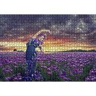 Cakapuzzle Mor Laleler Mor Elbiseli Kadın Mor Gökler 120 Parça Ahşap Puzzle