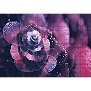 Cakapuzzle Mor Ve Beyaz Soyut Çiçek Görseli 120 Parça Ahşap Puzzle