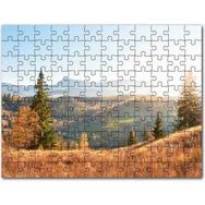 Cakapuzzle Mor Yeşil Çiçekler Flu İp ve Makas Arkaplan Mdf 120 Parça Puzzle