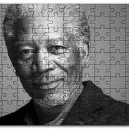 Cakapuzzle Morgan Freeman Siyah Beyaz Yakın Çekim Portre Mdf 1000 Parça Puzzle