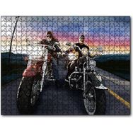Cakapuzzle Motosiklet Tutkunları Eskizi Görseli Mdf 500 Parça Puzzle