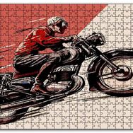 Cakapuzzle Motosiklet ve Sürücüsü Eksizi Görseli Mdf 120 Parça Puzzle