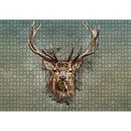 Cakapuzzle Muhteşem Boynuzlu Geyik Yeşil Zemin 120 Parça Ahşap Puzzle
