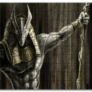 Cakapuzzle Muhteşem Kaslarıyla Anubis ve Asası Mdf 500 Parça Puzzle