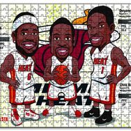 Cakapuzzle Nba Lebron Dwyane Chris Karikatürize Mdf 120 Parça Puzzle