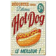 Cakapuzzle Nefis Hot Dog Afişli Görseli Ahşap 1000 Parça Puzzle
