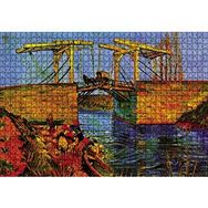 Cakapuzzle Nehir Çamaşır Yıkayan Kadınlar ve Köprü Mdf 1000 Parça Puzzle