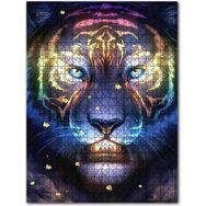 Cakapuzzle Neon Işıklı Detaylarıyla Kaplan Başı 500 Parça Mdf Puzzle