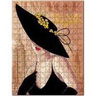 Cakapuzzle New York Zeminde Sarı Çiçekli Şapkalı Kadın 120 Parça Puzzle