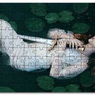 Cakapuzzle Nilüferler Arasında Yatan Kadın ve Kılıcı Mdf 500 Parça Puzzle