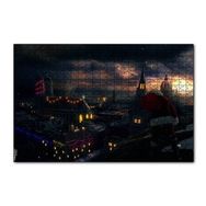 Cakapuzzle Noel Baba ve Şehrin Gece Manzarası 120 Parça Ahşap Puzzle